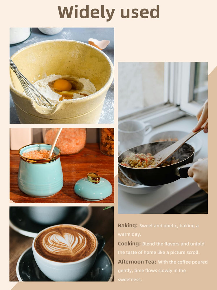 12oz Ceramic Sugar Bowl with Lid and Spoon