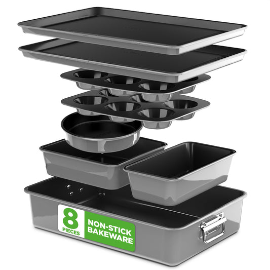 8 Piece Nonstick Stackable Bakeware Set