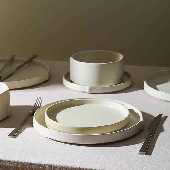 Stone Lain Bao 12-Piece Stoneware Dinnerware Set – Beige, Service for 4, Contemporary Round Dinner & Salad Plates with Cereal Bowls, Modern Tableware for Daily Dining, Hosting & Kitchen Décor