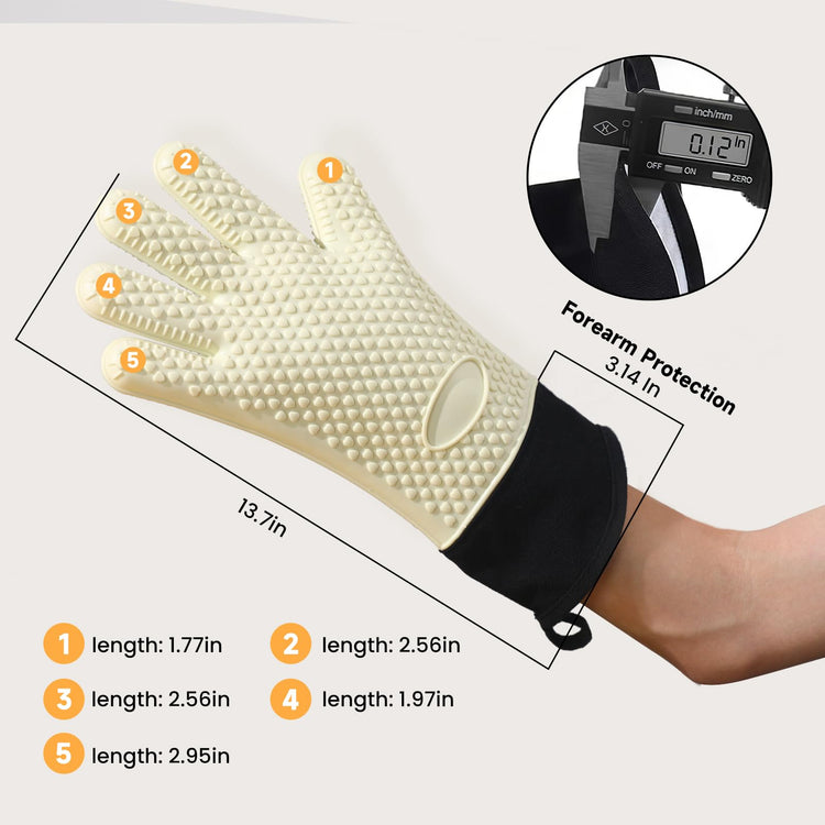 BBQ Gloves Heat Resistant Oven Mitts (2 Count)
