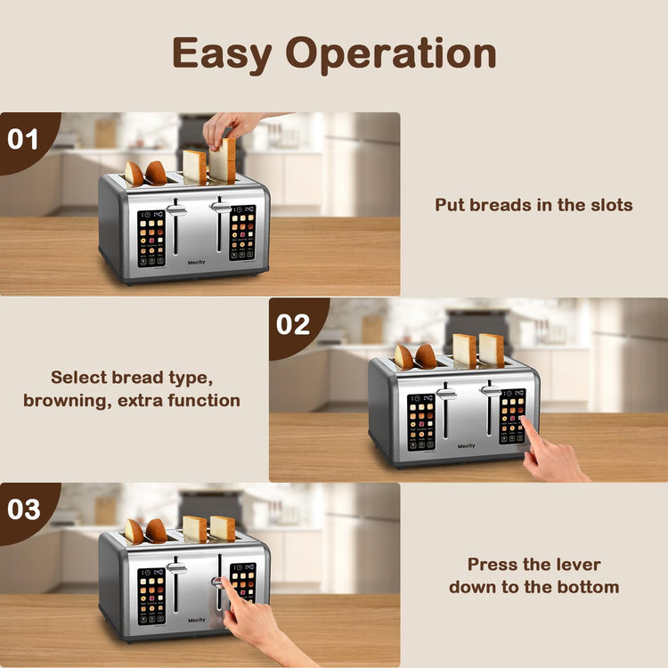 4 Slice Toaster with Touch Screen Control