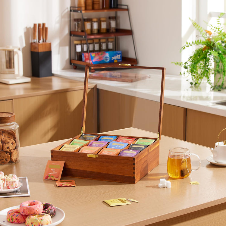 Wood Tea Bag Organizer (12 Count)