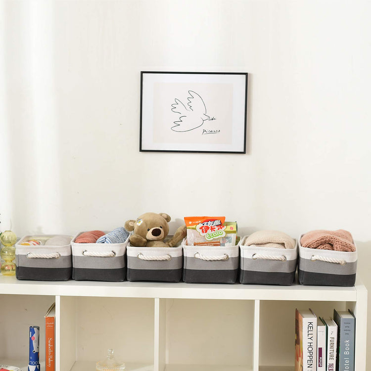 Small Storage Baskets for Shelves (6 Count)