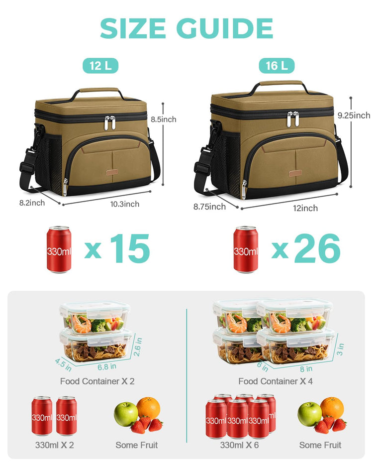 Lunch Box for Men Women Insulated Lunch Tote Cooler Bag Lunchbox