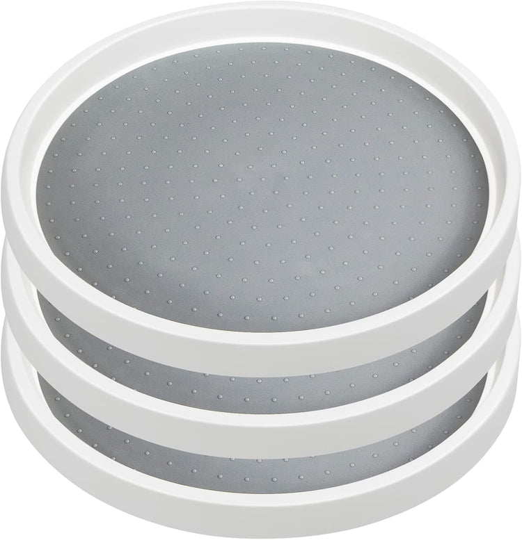 3Pack Non Skid Lazy Susan Turntable,Single Round Rotating Kitchen Spice Organizer for cabinets,Pantry, Bathroom, Refrigerator (12Inch)