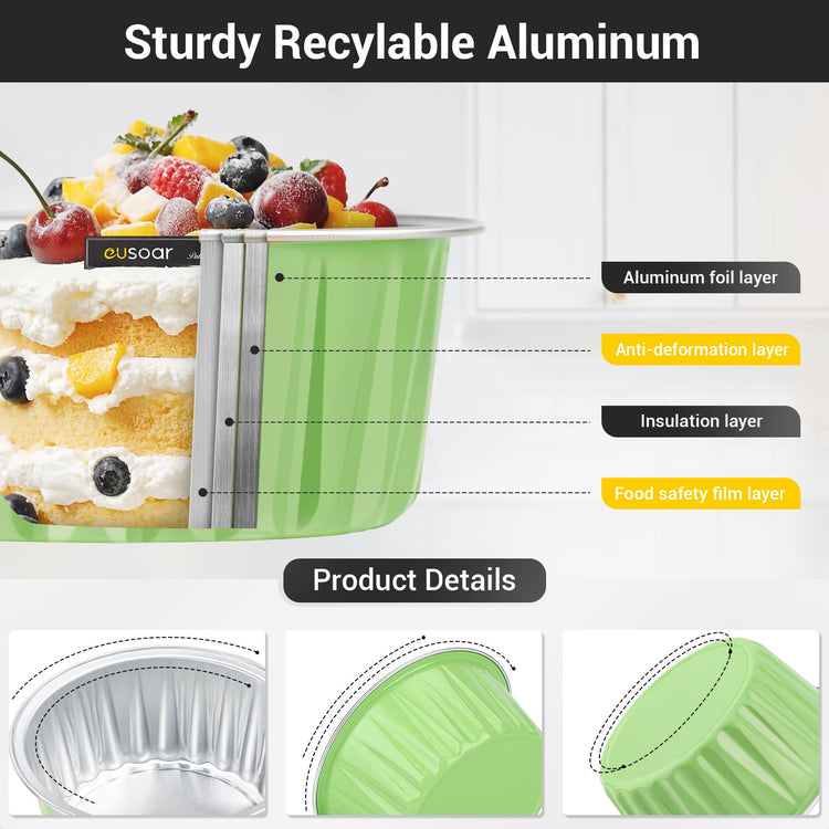 Disposable Aluminum Foil Muffin Liners (30 Count)