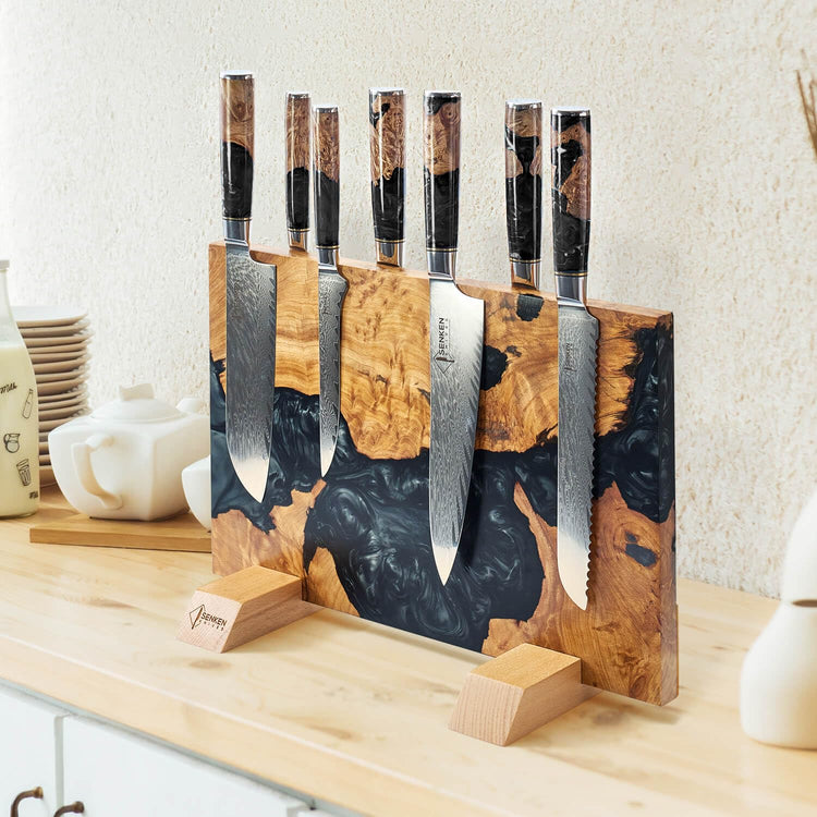 SENKEN "Black Tsunami" Extra Large Magnetic Knife Block
