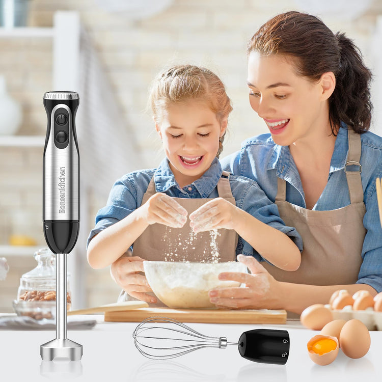 2-in-1 Immersion Handheld Blender with 20 Speeds & Turbo Mode