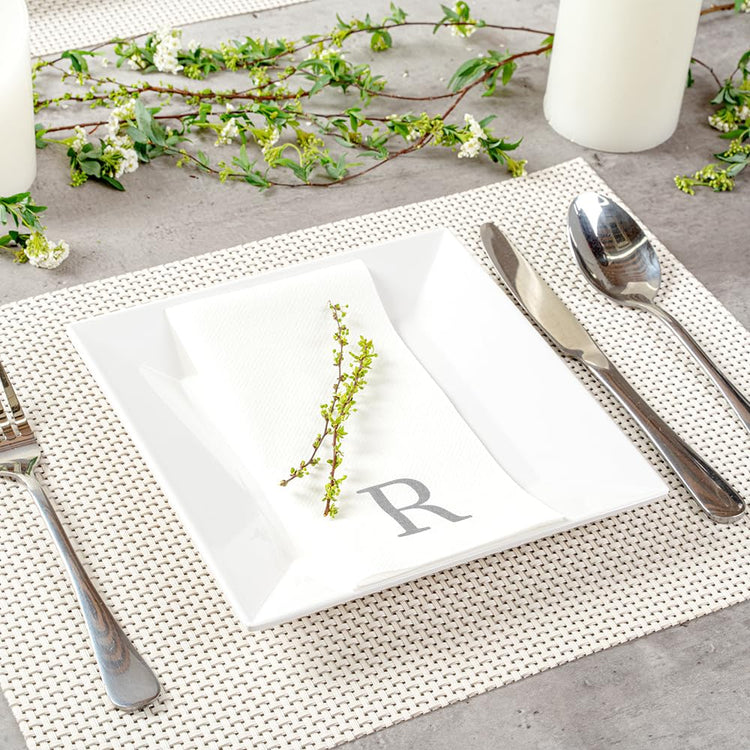 Silver R White Linen Feel Guest Towel Napkin (2000 Count)