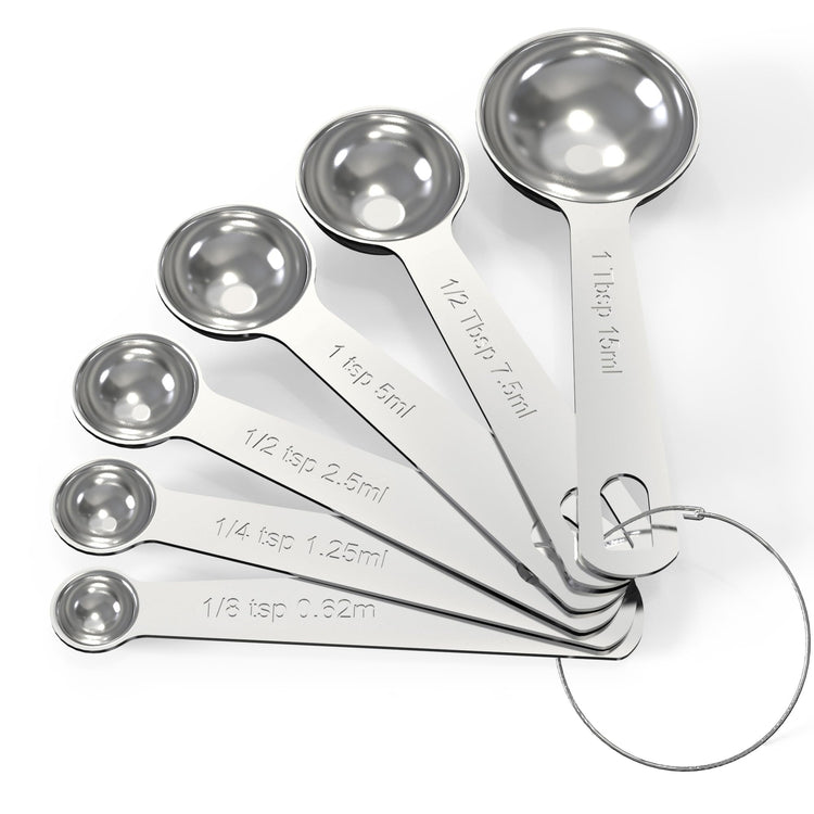 Stainless Steel Measuring Cups & Spoons Set (6 Count)
