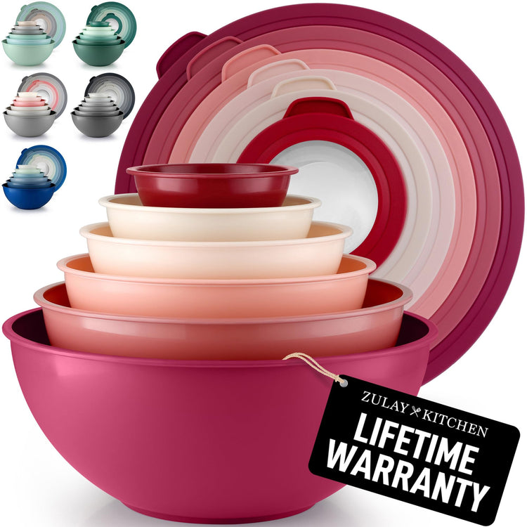 12 Piece Plastic Mixing Bowls with Lids Set (452.48 Count)