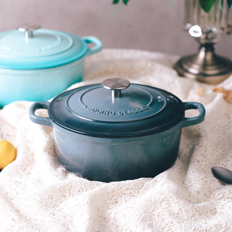 Enameled Cast Iron Covered 5.5 Quart Dutch Oven with Dual Handle