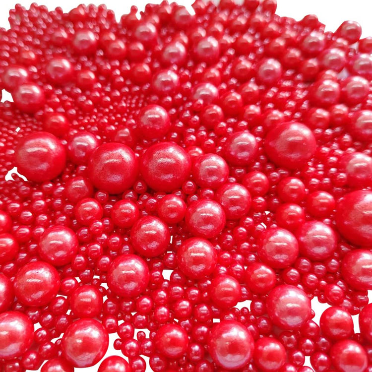 Edible Red Sugar Pearls Candy Sprinkles 120G (4.23 Ounce)