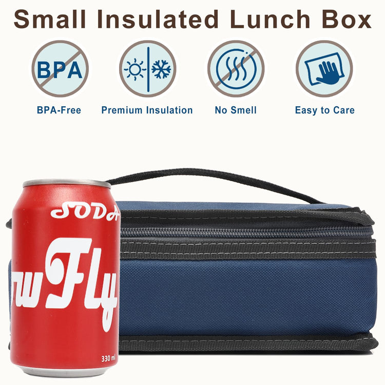Small Insulated Lunch box Portable Soft Bag Mini Cooler Thermal Meal Tote Kit with Handle for Work & School