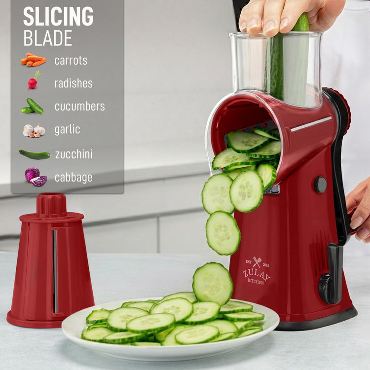 Rotary Cheese Grater 5 Blade Cheese Shredder