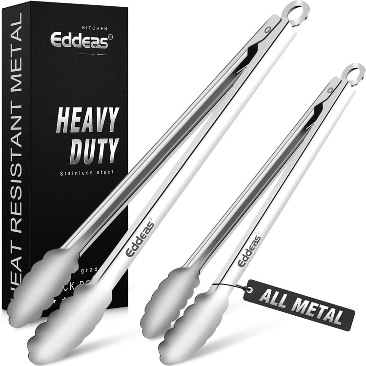 Grill Tongs UP TO 600°F Metal BBQ Tongs For Cooking 2PCS 12" 17 INCH (2 Count)