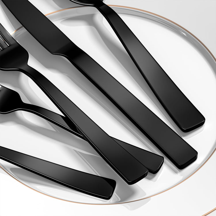 40 Pieces Black Silverware Set (8 Count)