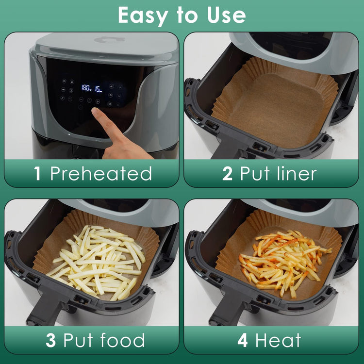 125Pcs 6.5inch Air Fryer Liners Disposable Square Parchment Paper (125 Count)