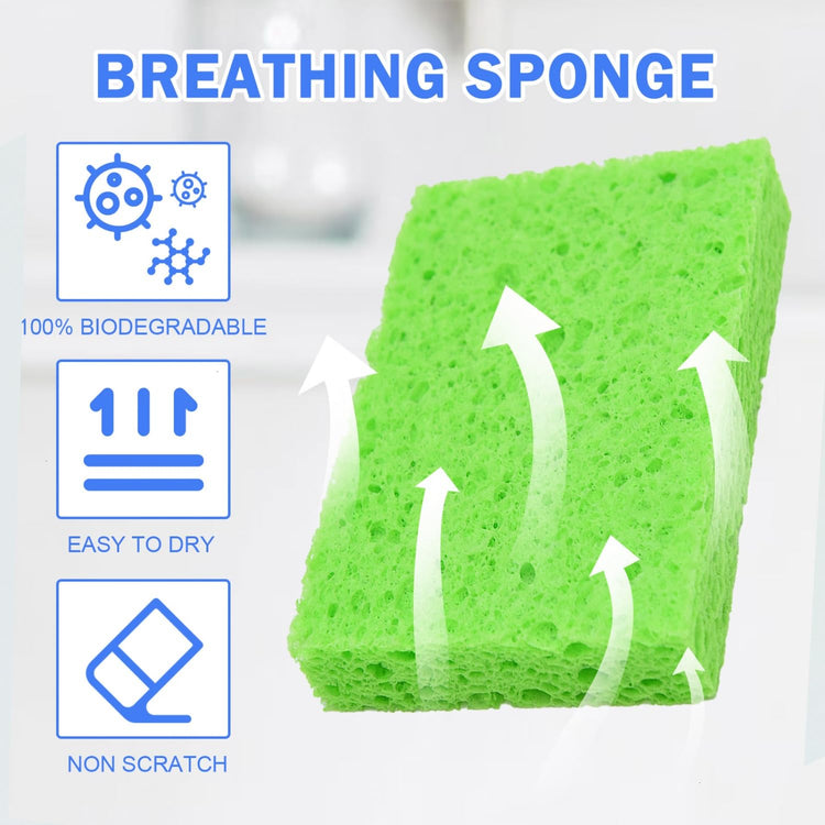 48 Pack Sponges Kitchen Natural Compressed Cellulose Sponges Durable Dish Sponge for Cleaning & DIY Reusable (48 Count)