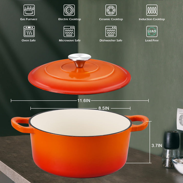 3QT Dutch Oven Pot with Lid