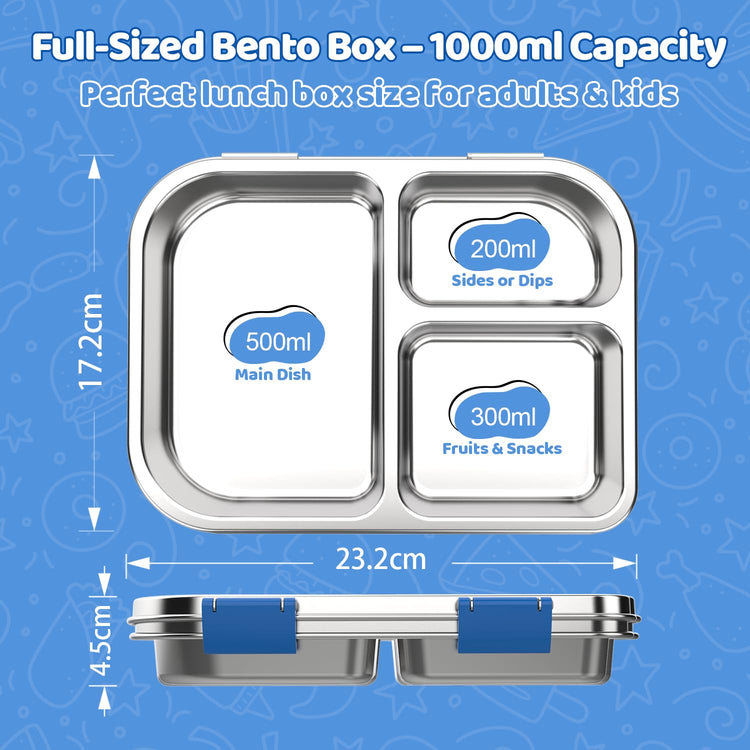 Stainless Steel Bento Box for Kids 1000ml
