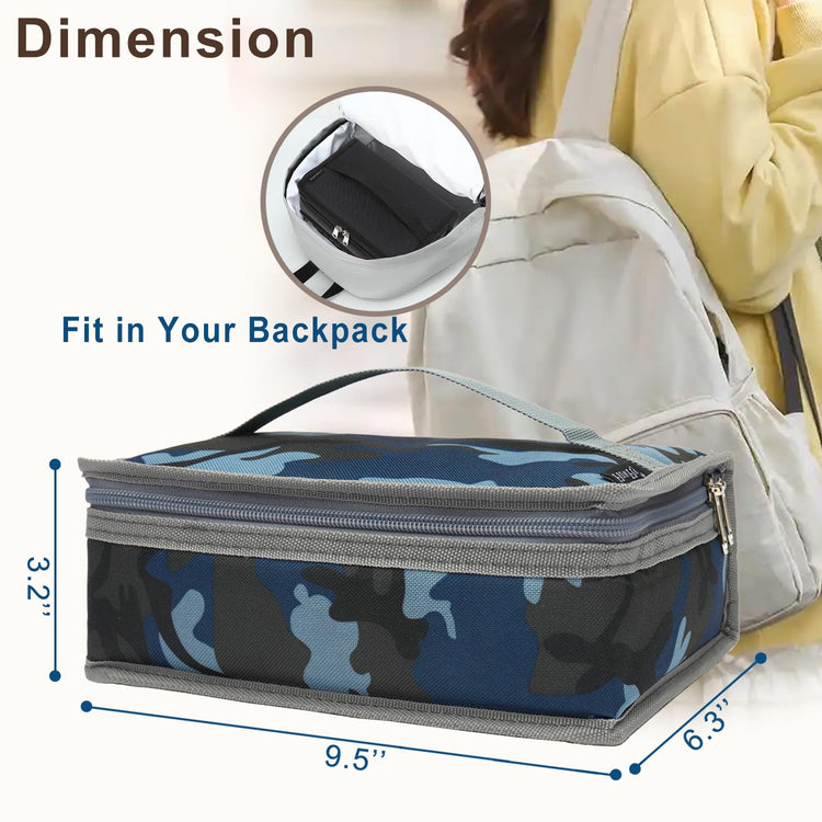 Small Insulated Lunch box Portable Soft Bag Mini Cooler Thermal Meal Tote Kit with Handle for Work & School