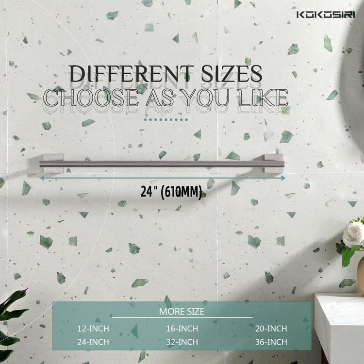 Towel Holder Bathroom Accessories Towel Bar for Bath Kitchen Necklace Holder 24 Inch Brushed Nickel Stainless Steel B4005BR