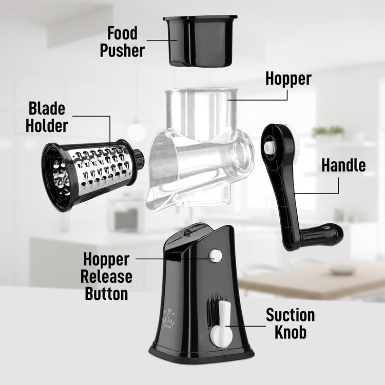 Rotary Cheese Grater 5 Blade Cheese Shredder