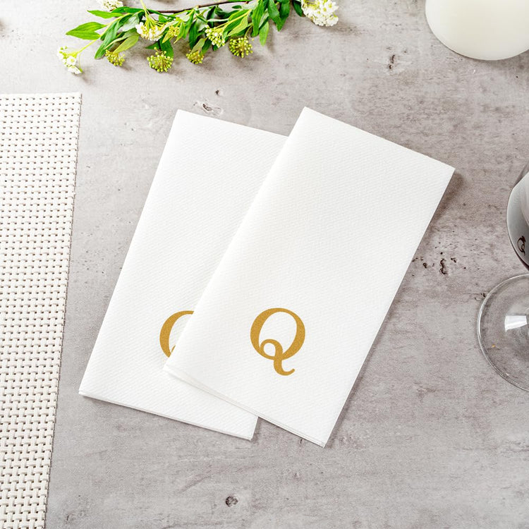 Paper Rectangle Gold Letter Q Linen (2000 Count)
