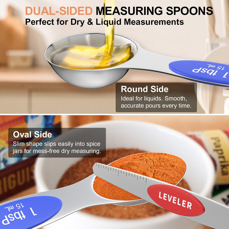 13 Piece Measuring Cups and Magnetic Spoons Set