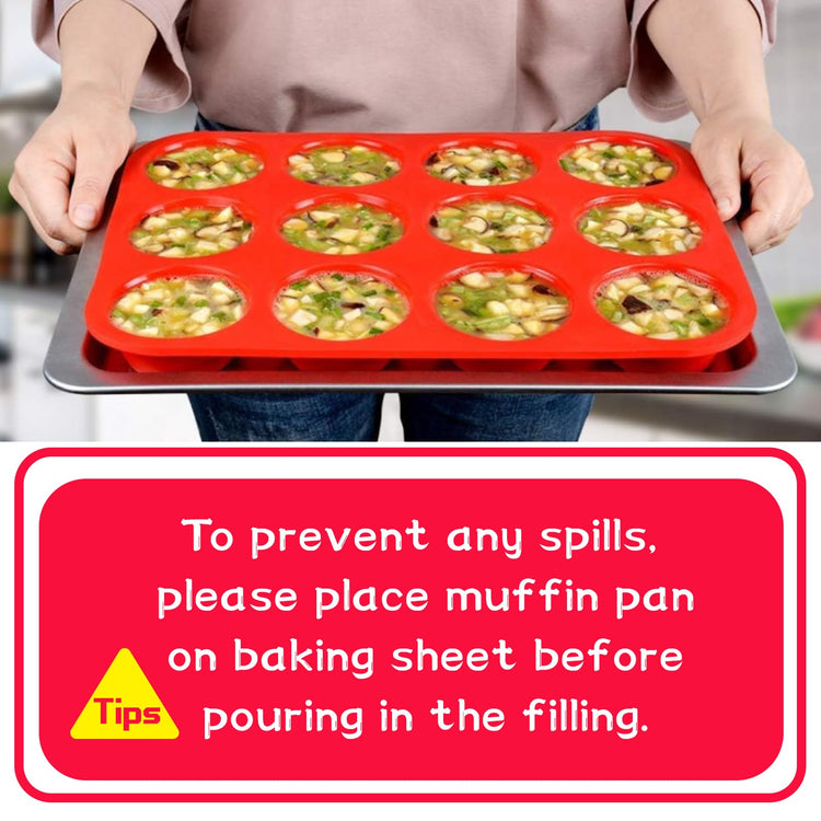 12 Cups Silicone Muffin Pans for Baking Cupcake Pan Nonstick Silicone Molds