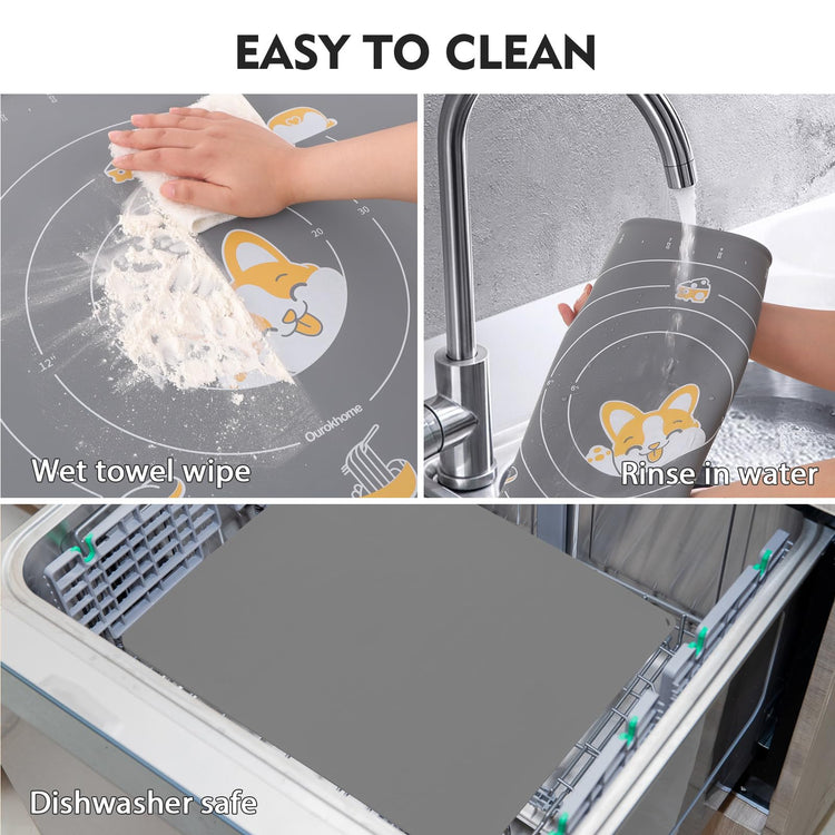 Silicone Baking Mat Sheet and Pastry Dough Cutter