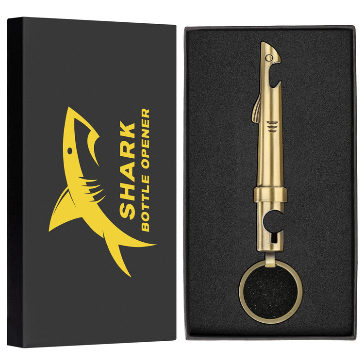 2-in-1 Shark Bottle Opener, Novelty Keychain Corkscrew Wine Opener, Beer Bottle Opener, Wine & Beer Gifts for Men, Father's Day Gifts, Christmas Gifts, Birthday Gifts, Bronze, KPQ2805