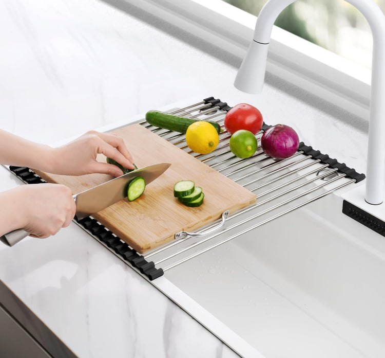 Roll Up Dish Drying Rack Over Sink