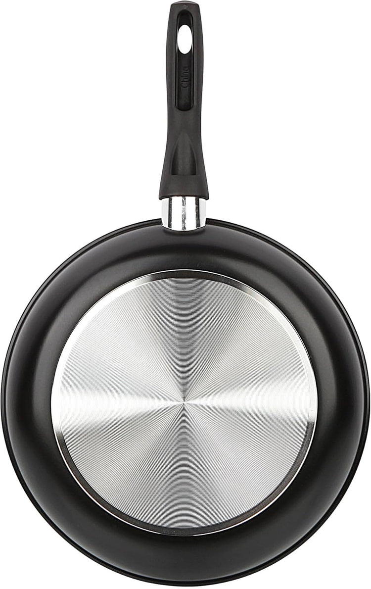 3-Piece Non-Stick Aluminum Skillet Set - Black, Includes 7", 9", and 11" Sizes for Versatile Cooking, Durable and Easy to Clean, User-Friendly Design.