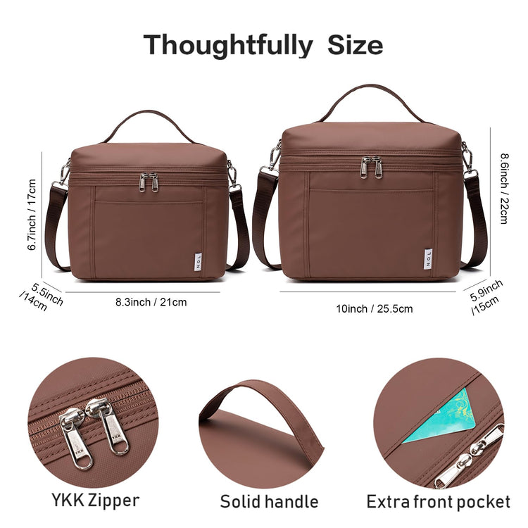 NOL 8L Insulated Lunch Bags for Women Cooler Bag Lightweight Nylon Waterproof Lunch Box For WorkMedium