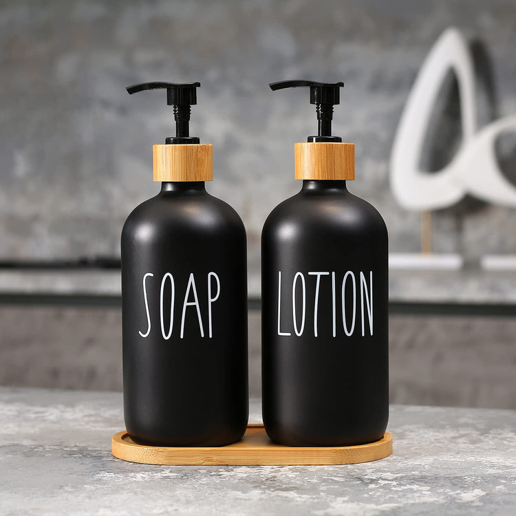 Black Soap Dispenser Bathroom Set