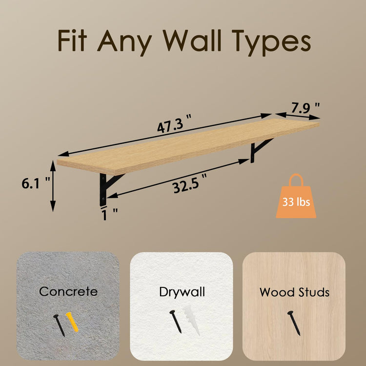 Long Wall Shelves (2 Count)