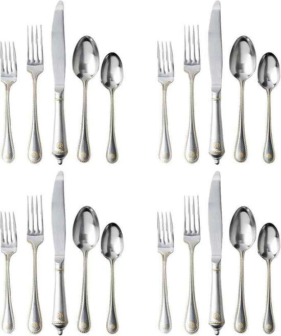 Juliska Berry & Thread 20pc Place Setting - Bright Satin with Gold