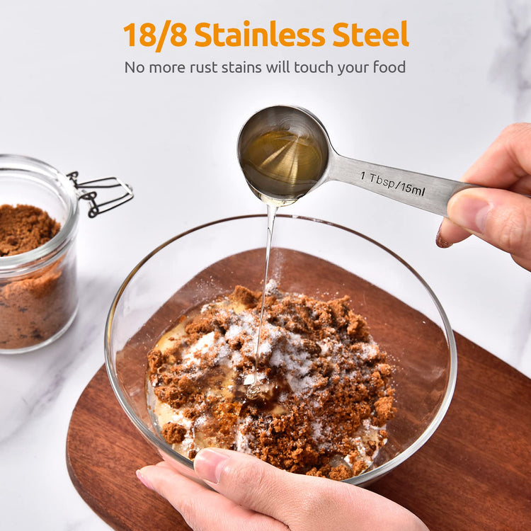 18 8 Stainless Steel Measuring Spoons Set of 8