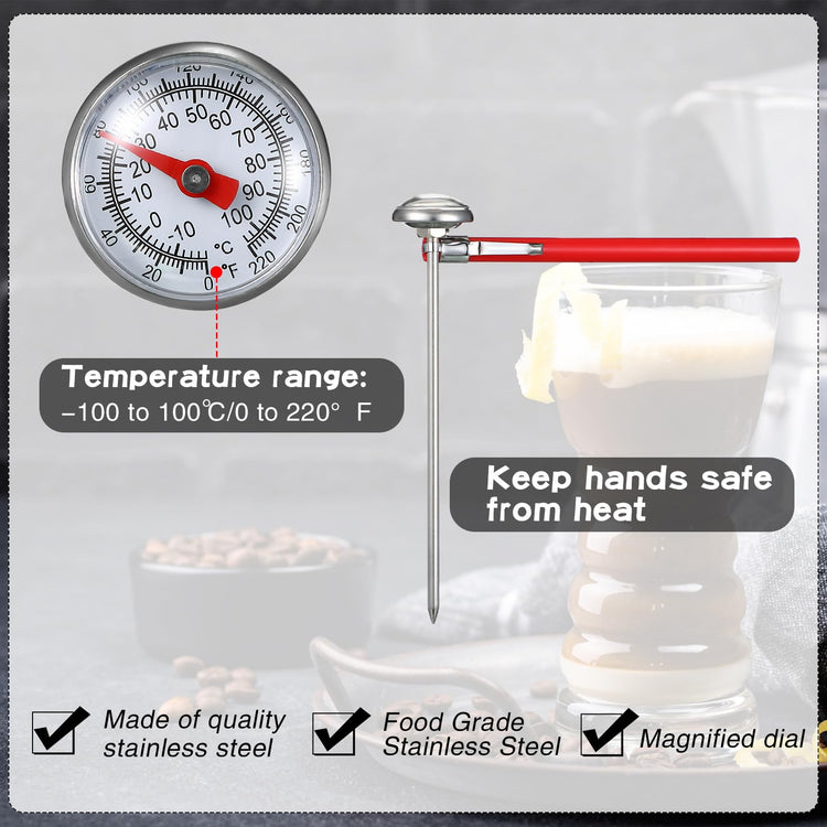 6 Pcs Stainless Steel Kitchen Dial Thermometer 5" (6 Count)