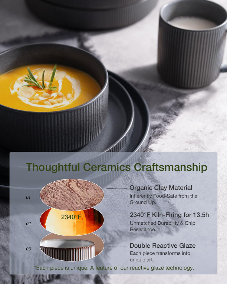 Star Stoneware Dinnerware Sets with Pasta Bowls (16 Count)