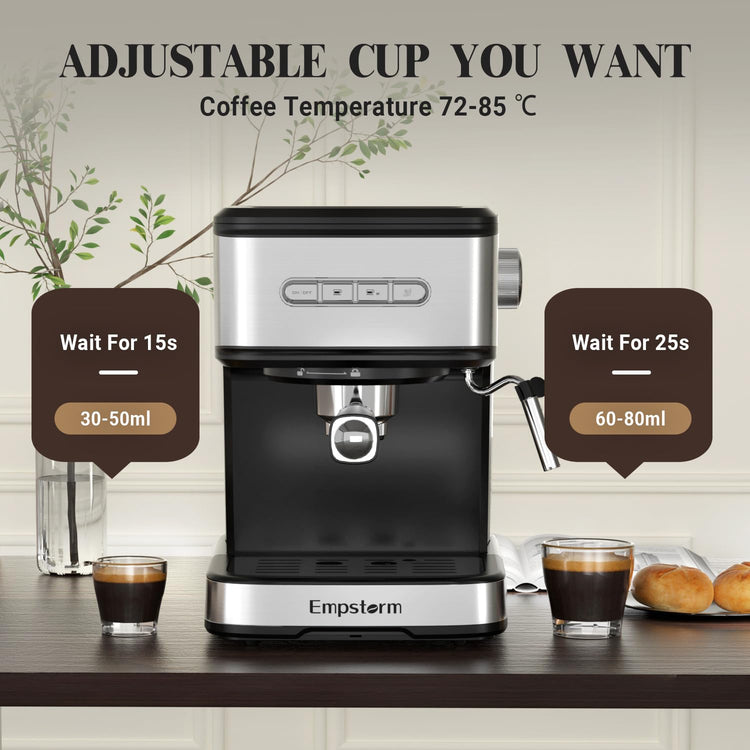 20 Bar Espresso Machine with Milk Frother Steam