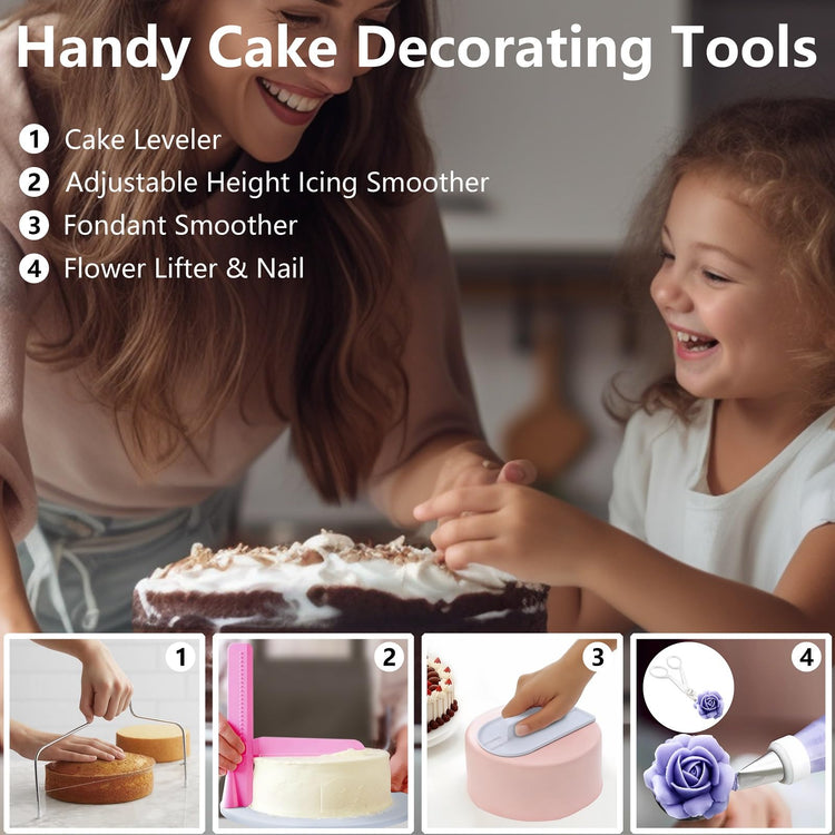 200PCs Cake Decorating Supplies Kit for Beginners