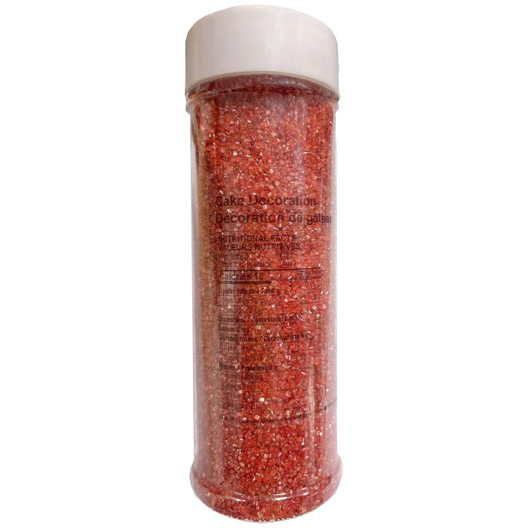 Red Sanding Sugar for Baking Edible Sparkling Coarse Sugar Crystals Sprinkles for Baking Topping Cake Cookie Cupcake Topper Ice Cream Decoration Supplies 3.2 OZ (3.2 Ounce)