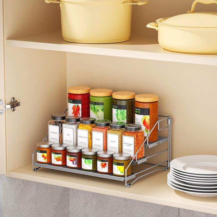 Spice Rack Depth Adjustable Spice Organizer for Cabinet
