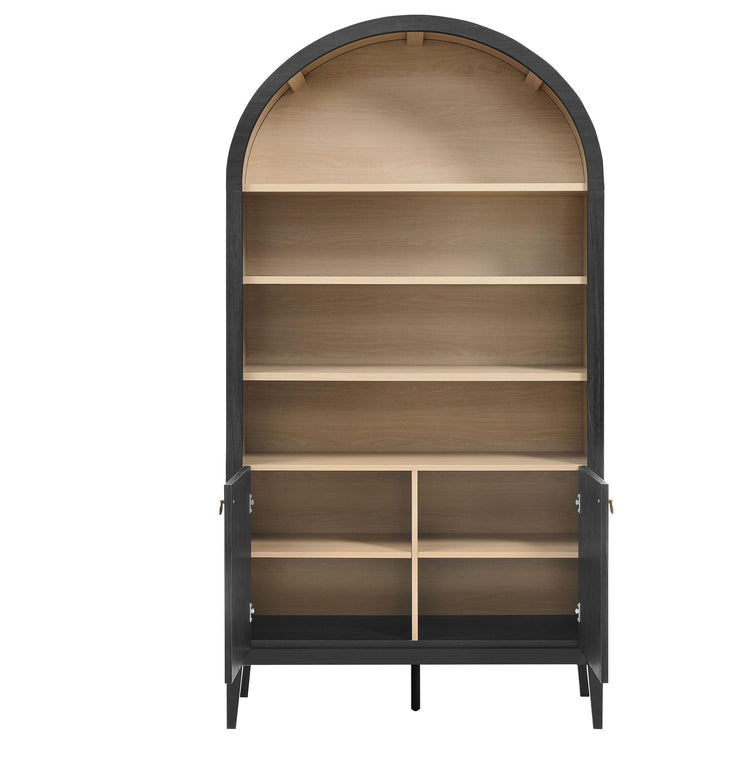 Nolan Tall Arched Storage Display Cabinet in Black