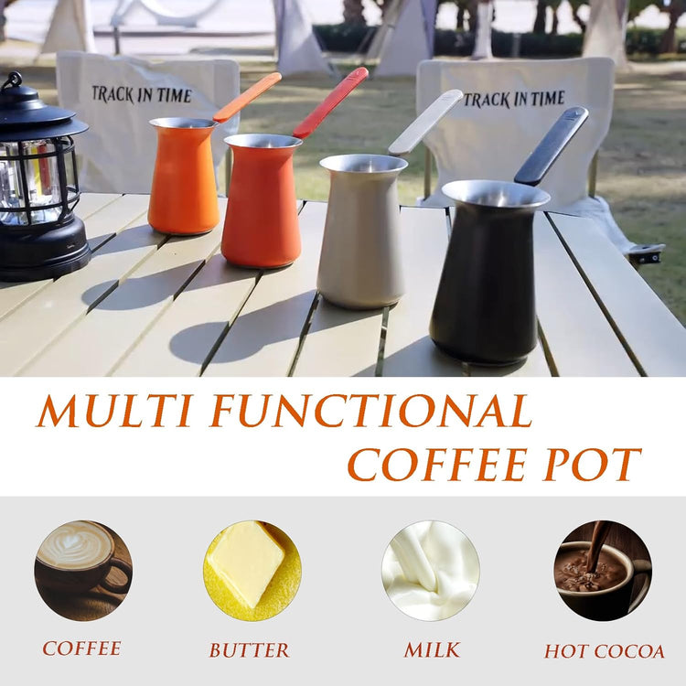 Turkish Coffee Pot - Gifts for Family &Friends,Cezve/Ibrik Coffee Pot for Stovetop,Briki Greek Turkish Pot with Heat-Resistant Rubber Handle,Milk Warming Pot,Arabic Tea Pot