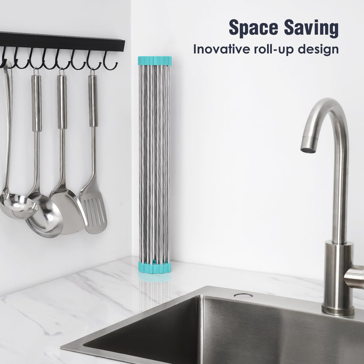 Roll Up Dish Drying Rack Over Sink