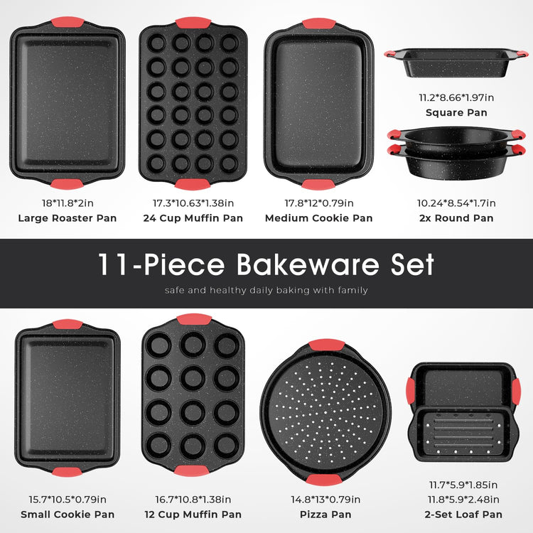 11 Piece Nonstick Stackable Baking Pans Set